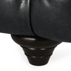 Sagewood Contemporary Faux Leather Tufted 3 Seater Sofa Midnight Black/Dark Brown - Christopher Knight Home -Christopher Knight Home GUEST 03054bd5 5189 4a46 8c76 66976bb874a4