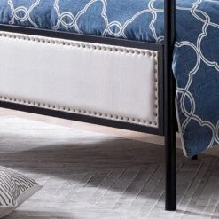 Queen Beechmont Iron Canopy Upholstered Bed - Christopher Knight Home -Christopher Knight Home GUEST 0b35fc48 80a4 4c2e 99f2 acacb0519ff3