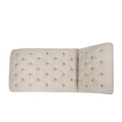 Varnell Contemporary Fabric Button Tufted Chaise Lounge Beige/Dark Brown - Christopher Knight Home -Christopher Knight Home GUEST 0b7ec1ee f2bb 44fa 9a49 ab5c9eaa0468