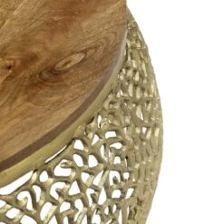 Christopher Knight Home Mandi Modern Aluminium And Mango Wood Handcrafted Round Coffee Table -Christopher Knight Home GUEST 0c1f7cb9 5e89 4f4b 9939 abef3b3010bb