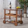 Cynthia Farmhouse Wooden Bar Cart Dark Oak Brown - Christopher Knight Home -Christopher Knight Home GUEST 0eea32da 6b92 4364 b679 edb57175620f