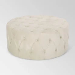 Orla Modern Glam Round Ottoman - Christopher Knight Home -Christopher Knight Home GUEST 0f9dd358 63e3 4073 ba6d 9726005e749a