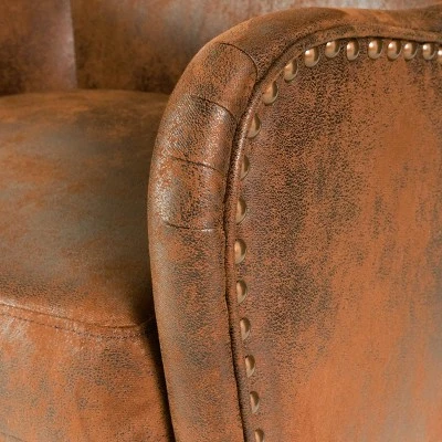 Lorenzo Studded Club Chair Brown - Christopher Knight Home 8 Lorenzo Studded Club Chair Brown - Christopher Knight Home - Image 6