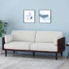 Sofia Mid-Century Modern Upholstered 3 Seater Sofa - Christopher Knight Home -Christopher Knight Home GUEST 16da5a6b 6ca0 4abc bcb8 a59c48a64d7b