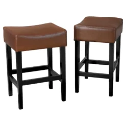 Set Of 2 Lopez Backless Leather Counter Height Barstool - Christopher Knight Home -Christopher Knight Home GUEST 17f5de63 dc33 4a62 aa7d f7300f88a015