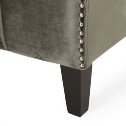 Weymouth Contemporary Channel Stitch Velvet Settee Gray - Christopher Knight Home -Christopher Knight Home GUEST 18ec1689 58ca 43ca 9df3 7aba16c488c6