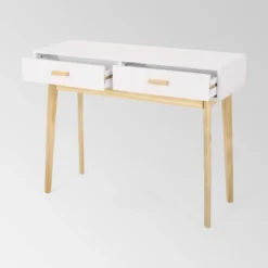 Pickford Mid-Century Modern 2 Drawer Console Table Matte White - Christopher Knight Home -Christopher Knight Home GUEST 1bc349fb 7500 4262 9052 0fd3d3ba6bdc