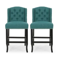 Set Of 2 Foxcroft Wingback Counter Height Barstools - Christopher Knight Home -Christopher Knight Home GUEST 1ed647e5 3d06 4948 9c6e d5e45902821f