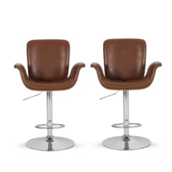 2pc Romer Mid Century Modern Bentwood Adjustable Swivel Counter Height Barstools - Christopher Knight Home -Christopher Knight Home GUEST 20bd6647 609b 4688 9149 b72b485b025b