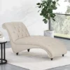 Varnell Contemporary Fabric Button Tufted Chaise Lounge Beige/Dark Brown - Christopher Knight Home -Christopher Knight Home GUEST 264dd427 c3e2 4a52 a669 f335b1ffd427