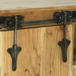 Laymon Modern Industrial Handcrafted Acacia Wood Live Edge Sideboard With Sliding Door Natural/Black - Christopher Knight Home -Christopher Knight Home GUEST 267c7892 4283 4a07 942d 87bc7956bbab