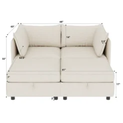 Christopher Knight Home Penny Versatile 68" Modular Storage Loveseat With Two Ottomans -Christopher Knight Home GUEST 29d18ab7 4089 4f77 8186 65fdeef8b731