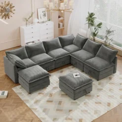 Christopher Knight Home Thea 8 Piece Versatile Modular Sofa Bed With Storage And Faux Double-Layer Cushions -Christopher Knight Home GUEST 2ba68b05 a1ae 48e3 bdb7 fdaa1959a334
