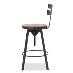 Set Of 2 Alanis Modern Industrial Firwood Adjustable Height Swivel Barstools Natural/Black Brushed Silver - Christopher Knight Home -Christopher Knight Home GUEST 2d6803cc dfaf 4e91 bb62 602c1032a829