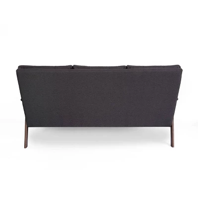 Duluth Mid Century Tufted Sofa Black - Christopher Knight Home 6 Duluth Mid Century Tufted Sofa Black - Christopher Knight Home - Image 4