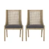 Christopher Knight Home Set Of 2 Maurers Cane And Wood Upholstered Dining Chairs Charcoal/Natural -Christopher Knight Home GUEST 31f404e4 3b34 41ec a3bb f62e48812534