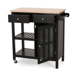 Byway Contemporary Kitchen Cart With Wheels Black/Natural - Christopher Knight Home 15 Byway Contemporary Kitchen Cart With Wheels Black/Natural - Christopher Knight Home -Christopher Knight Home GUEST 37d7f440 7fc8 4a73 b201 5808152b7756