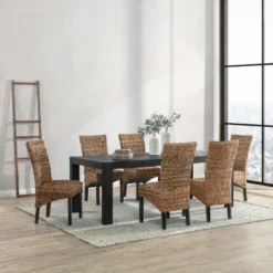 Christopher Knight Home Classic Harper Rattan And Wood Dining Chair (Set Of 2), Brown/Black -Christopher Knight Home GUEST 3b2e3936 40a0 4c60 885e cea9f84c5343