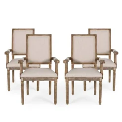 Set Of 4 Maria French Country Wood Upholstered Dining Chairs - Christopher Knight Home -Christopher Knight Home GUEST 3bbca120 693f 444e 9d56 4b130279ad2f