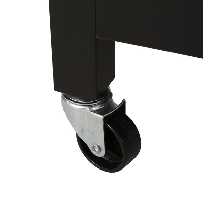 Byway Contemporary Kitchen Cart With Wheels Black/Natural - Christopher Knight Home 7 Byway Contemporary Kitchen Cart With Wheels Black/Natural - Christopher Knight Home - Image 5