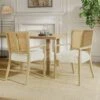 Christopher Knight Home Hana Rubberwood Upholstered Dining Arm Chairs With Cane Webbing(Set Of 2) -Christopher Knight Home GUEST 3eb5bf87 2514 4fc1 aad6 11ccb3090f4b