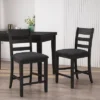 2pc Benner Farmhouse Upholstered Wood Counter Height Barstools Black - Christopher Knight Home -Christopher Knight Home GUEST 3f156b27 c955 4182 97bb 65ea4bf0fdca