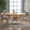 5pc Nissie Mid Century Curved Leg Dining Set Oak/Dark Gray - Christopher Knight Home -Christopher Knight Home GUEST 3f73fff4 315a 4f99 8a5d aa9fe945e221