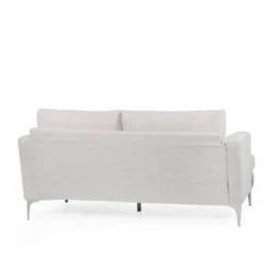 Dallin Contemporary Fabric 3 Seater Sofa Beige/Silver - Christopher Knight Home -Christopher Knight Home GUEST 4174a6ea 4caa 49ad 9638 579bd4153669