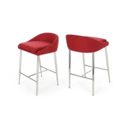 Set Of 2 Bandini Modern Upholstered Counter Height Barstools - Christopher Knight Home -Christopher Knight Home GUEST 4504637e ec3a 4e7b a5ff ccf1ada7dafe