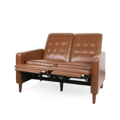 Christopher Knight Home Denison Faux Leather Tufted Loveseat Pushback Recliner Cognac Brown/Dark Espresso -Christopher Knight Home GUEST 4ab18f91 683f 46bb 9b24 02e1b00f4109