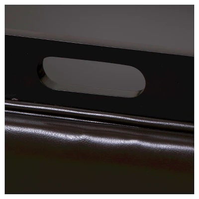 Wellington Leather Tray Top Storage Ottoman Brown - Christopher Knight Home: Footstool, Hardwood Frame 4 Wellington Leather Tray Top Storage Ottoman Brown - Christopher Knight Home: Footstool, Hardwood Frame - Image 2