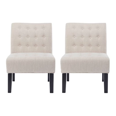 Set Of 2 Lewis Contemporary Fabric Tufted Slipper Chairs - Christopher Knight Home 11 Set Of 2 Lewis Contemporary Fabric Tufted Slipper Chairs - Christopher Knight Home - Image 9