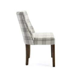 2pk Harman Contemporary Upholstered Plaid Dining Chairs Gray/Light Beige/Brown - Christopher Knight Home -Christopher Knight Home GUEST 51abdcd1 98ba 4f06 aac9 75ce5b27b4d7