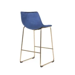 Cedric Modern Glam Velvet Counter Height Barstool Blue/Gold - Christopher Knight Home -Christopher Knight Home GUEST 53d9568a e43d 4232 87c4 5ef81beca0d9