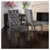 Set Of 2 Saltillo New Velvet Dining Chair Charcoal - Christopher Knight Home -Christopher Knight Home GUEST 5519e8b2 f795 4e9a 97ec 7b912e72df6e