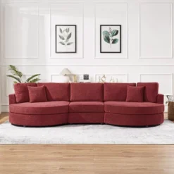Christopher Knight Home Baldum Modern 3-Seater 129" Chenille Upholstered Sofa With Curved Design And Thick Cushions -Christopher Knight Home GUEST 5631a209 d763 48c6 a92a 962f1b1073a8