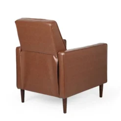 Mervynn Mid-Century Modern Button Tufted Recliner Cognac Brown/Dark Espresso - Christopher Knight Home -Christopher Knight Home GUEST 56daf4ad 24b2 4413 9b53 868869217249