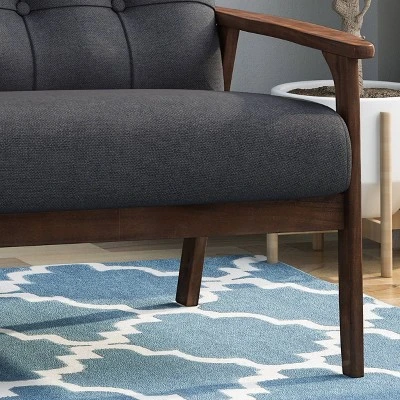 Duluth Mid Century Tufted Sofa Black - Christopher Knight Home 4 Duluth Mid Century Tufted Sofa Black - Christopher Knight Home - Image 2