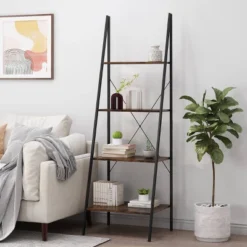 71.5" Newnan Modern Industrial 4 Shelf Etagere Ladder Bookcase - Christopher Knight Home