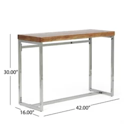 Berea Rustic Glam Handcrafted Acacia Wood Desk Natural/Silver - Christopher Knight Home -Christopher Knight Home GUEST 5e4ae79e 06e9 4c19 a249 f13401b1ac46