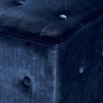 Esther Tufted Ottoman Navy Blue - Christopher Knight Home 4 Esther Tufted Ottoman Navy Blue - Christopher Knight Home - Image 2