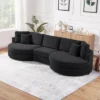 Christopher Knight Home Baldum Modern 3-Seater 129" Chenille Upholstered Sofa With Curved Design And Thick Cushions -Christopher Knight Home GUEST 693b8951 ce92 4d83 9e5b 93a6f3c614ab