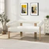 Christopher Knight Home Webb 53" Modern Rubberwood Boucle Upholstered Loveseat -Christopher Knight Home GUEST 6a30a2e6 3241 4b1c b61a 44375485aedc