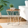 Cowger Rustic Glam Handcrafted Mango Wood Side Table Walnut/Polished Nickel - Christopher Knight Home -Christopher Knight Home GUEST 6d592cf0 b315 4811 828f 5c0853bc4f1c
