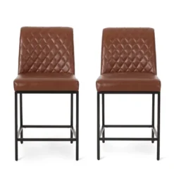 2pc Osgood Contemporary Diamond Stitch Counter Height Barstools - Christopher Knight Home -Christopher Knight Home GUEST 6deee7bc 8ab1 46c4 bad5 6ae307691d2b