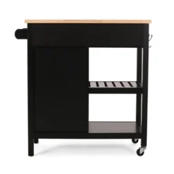 Byway Contemporary Kitchen Cart With Wheels Black/Natural - Christopher Knight Home 21 Byway Contemporary Kitchen Cart With Wheels Black/Natural - Christopher Knight Home -Christopher Knight Home GUEST 74579f90 25c7 47eb ab7e 598780ec4714