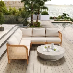 Christopher Knight Home Tighnari Boho Outdoor 5-Seater Rattan Acacia Wood V-Shaped Sectional Sofa With Cushions 15 Christopher Knight Home Tighnari Boho Outdoor 5-Seater Rattan Acacia Wood V-Shaped Sectional Sofa With Cushions -Christopher Knight Home GUEST 785e6f11 3219 49af 92c3 43d22b9836af