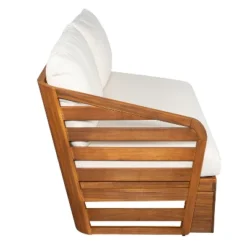 Christopher Knight Home Rugar 4-Seater Patio Mid-Century Modern Acacia Wood V-Shaped Sectional Sofa With Thick Cushions, Teak/Beige -Christopher Knight Home GUEST 7d2b3f39 2295 440c b1a1 8cced3ef3436