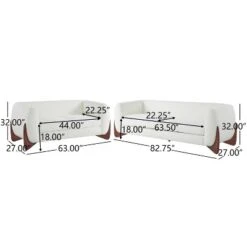 Christopher Knight Home Emma 2 Pieces Living Room Boucle Upholstered Sofa Set, Beige -Christopher Knight Home GUEST 84a84009 9f4f 46ac b7d1 489269f15cc1