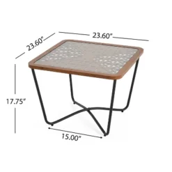 Christopher Knight Home Tierney Industrial Tempered Glass And Metal Square Coffee Table With Geometric Pattern -Christopher Knight Home GUEST 8546a252 ac52 411b a3ac 74e7b3eb7204
